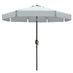 Parasol hexagonal en acier - marbueno summer - d270 cm - blanc - 8 baleines - pliable et portable - toit ...