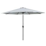 Parasol hexagonal en acier - marbueno summer - d300 cm - blanc - 8 baleines - pliable et portable - toit ...