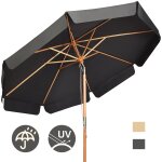 Parasol inclinable 300 x 261 cm m�canisme anti - uv haut de gamme design contemporain en polyester gris ...