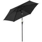 Parasol inclinable de jardin balcon terrasse manivelle toile polyester imperm�abilis�e haute densit� ...