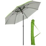 Parasol inclinable de jardin parasol de plage rond � 185 cm vert