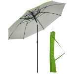 Parasol inclinable de jardin parasol de plage rond � 185 cm vert