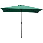 Parasol inclinable rectangulaire dim. 2, 95l x 1, 95l x 2, 4h m vert