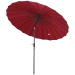 Parasol inclinable rond avec manivelle aluminium fibre de verre polyester diam?tre 2, 60 m coloris rouge ...