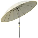 Parasol inclinable rond avec manivelle m?tal fibre de verre ? 2, 55 m polyester haute densit? beige