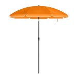 Parasol de jardin Ø 2 m ombrelle protection upf 50 + inclinable portable r�sistant au vent baleines ...