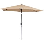 Parasol de jardin 270 cm beige moon round, mât en acier anthracite, inclinable, coupe - vent, avec manivelle, ... Parasol de jardin 270 cm beige moon round, mât en acier anthracite, inclinable, coupe - vent, avec manivelle, ...