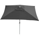 Parasol de jardin 2x3m rectangulaire inclinable polyester / aluminium 4, 5kg anthracite 04 0003889