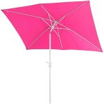 Parasol de jardin 2x3m rectangulaire inclinable polyester / aluminium 4, 5kg rose 04 0003895