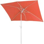 Parasol de jardin 2x3m rectangulaire inclinable polyester / aluminium 4, 5kg terracotta 04 0003896