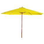 Parasol de jardin diam�tre 3, 5m polyester jaune et bois 7kg sans pied 04 0008009