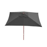 Parasol de jardin 3x4m rectangulaire polyester / bois 6kg anthracite 04 0003826