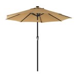 Parasol de jardin avec ampoules led a energie solaire ombrelle de terrasse diam�tre 3 m protection salaire ...