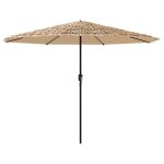 Parasol de jardin carr� m�canisme a manivelle 324 x 324 x 247 cm en polyester marron helloshop26 02 0056404 ...