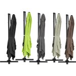 Parasol jardin déporté alu sun 4 - rectangle - 3 x 4 m + housse de protection - gris Parasol jardin déporté alu sun 4 - rectangle - 3 x 4 m + housse de protection - gris
