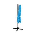 Parasol jardin d�port� soleil - carr� - 2. 5 x 2. 5 m - bleu + dalles a lester incluses