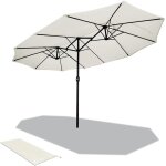 Parasol de jardin double aluminium 270 x 460cm avec manivelle toile 180 gr / m2 protection solaire hauteur ... Parasol de jardin double aluminium 270 x 460cm avec manivelle toile 180 gr / m2 protection solaire hauteur ...