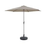 Parasol jardin droit alu sol - rond - Ø 3m - ecru - avec pied lest�