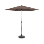 Parasol jardin droit alu  sol  - rond - � 3m - gris - avec pied a lester