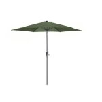 Parasol de jardin droit inclinable manivelle  300 cm en aluminium et acier - kaki