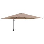 Parasol de jardin inclinable moderne 248, 5 x 247, 5 x 160 cm avec eclairage led en polyester taupe helloshop2 ...