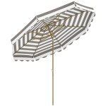 Parasol de jardin inclinable octogonal dim. 2, 7 x 2, 4m manivelle m�tal effet bois tissu upf 50 + gris ...