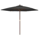 Parasol de jardin avec m�t en bois 299 x 240 cm anthracite helloshop26 02 0008334