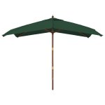 Parasol de jardin avec mât en bois 300 x 300 x 273 cm vert helloshop26 02 0008370 Parasol de jardin avec mât en bois 300 x 300 x 273 cm vert helloshop26 02 0008370