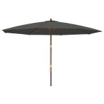 Parasol de jardin avec m�t en bois 400 x 273 cm anthracite helloshop26 02 0008336