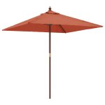Parasol de jardin avec m�t en bois terre cuite 198x198x231 cm vidaxl vidaxl