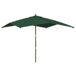 Parasol de jardin avec mt en bois vert 300x300x273 cm vidaxl vidaxl