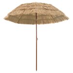 Parasol de jardin rond l�ger r�glable 205 x 205 x 210 cm style hawa�en en polypropyl�ne naturel helloshop26 ...