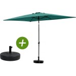 Parasol jardin 'sol 2' - rectangle - 2 x 3 m - vert + dalles a lester incluses