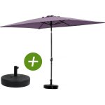 Parasol jardin  sol 2  - rectangle - 2 x 3 m - violet + dalles a lester incluses