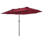 Parasol de jardin xxl parasol grande taille 4, 6l x 2, 7l x 2, 4h m ouverture fermeture manivelle acier ...