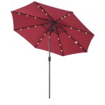 Parasol lumineux octogonal inclinable ? 2, 75 x 2, 33 m parasol led solaire m�tal polyester haute densit? ...