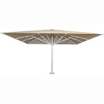 Parasol de luxe xxl 5x5m (�7, 2m) fixation aux fondations en b�ton polyester / aluminium 75kg beige ...