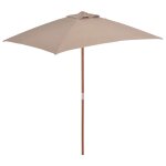 Parasol avec m�t en bois 150 x 200 cm taupe helloshop26 02 0008112