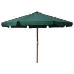 Parasol avec mât en bois 330 cm vert helloshop26 02 0008125 Parasol avec mât en bois 330 cm vert helloshop26 02 0008125