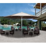 Parasol meran ii, gastronomie, parasol pour march, 5m, poteau alu blanc 28 kg crme - beige sans support ...
