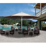 Parasol meran ii, gastronomie, parasol pour march, Ø 5m, poteau alu, blanc 28 kg crme - beige avec ...