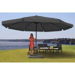 Parasol meran pro, gastronomie, parasol pour march avec volants 5m polyester / alu 28 kg anthracite ...