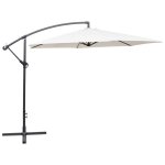 Parasol meuble de jardin en porte - a - faux 3 m blanc sable helloshop26 02 0008598