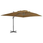 Parasol meuble de jardin en porte - a - faux avec m�t en aluminium 400 x 300 cm taupe helloshop26 02 ...