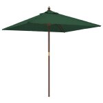 Parasol mobilier de jardin avec m�t en bois 198 x 198 x 231 cm vert helloshop26 02 0008368