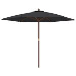 Parasol mobilier de jardin de jardin avec mt en bois 299 x 240 cm noir helloshop26 02 0008344