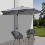 Parasol mural casoria, parasol d�port� pour le balcon, 3m, inclinable gris