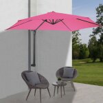 Parasol mural casoria, parasol feux de circulation, 3m inclinable, polyester aluminium / acier 9kg rose ...