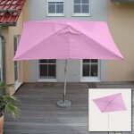 Parasol n23, parasol de jardin, 2x3m rectangulaire inclinable, polyester / aluminium 4, 5kg lilas