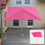 Parasol n23, parasol de jardin, 2x3m rectangulaire inclinable, polyester / aluminium 4, 5kg rose